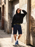 DAXUEN Men's two-tone casual denim shorts — model photo