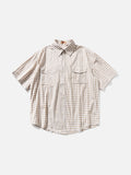 DAXUEN Relaxed-fit short-sleeved button-up shirt with checkered pattern