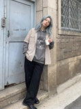 DAXUEN Relaxed-fit short-sleeved button-up shirt with checkered pattern — model photo