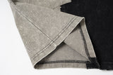 DAXUEN charcoal grey and faded olive two-tone long-sleeve top