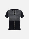 Slim-fit two-tone corset top