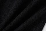 DAXUEN black two-tone high waist denim pants with embroidery