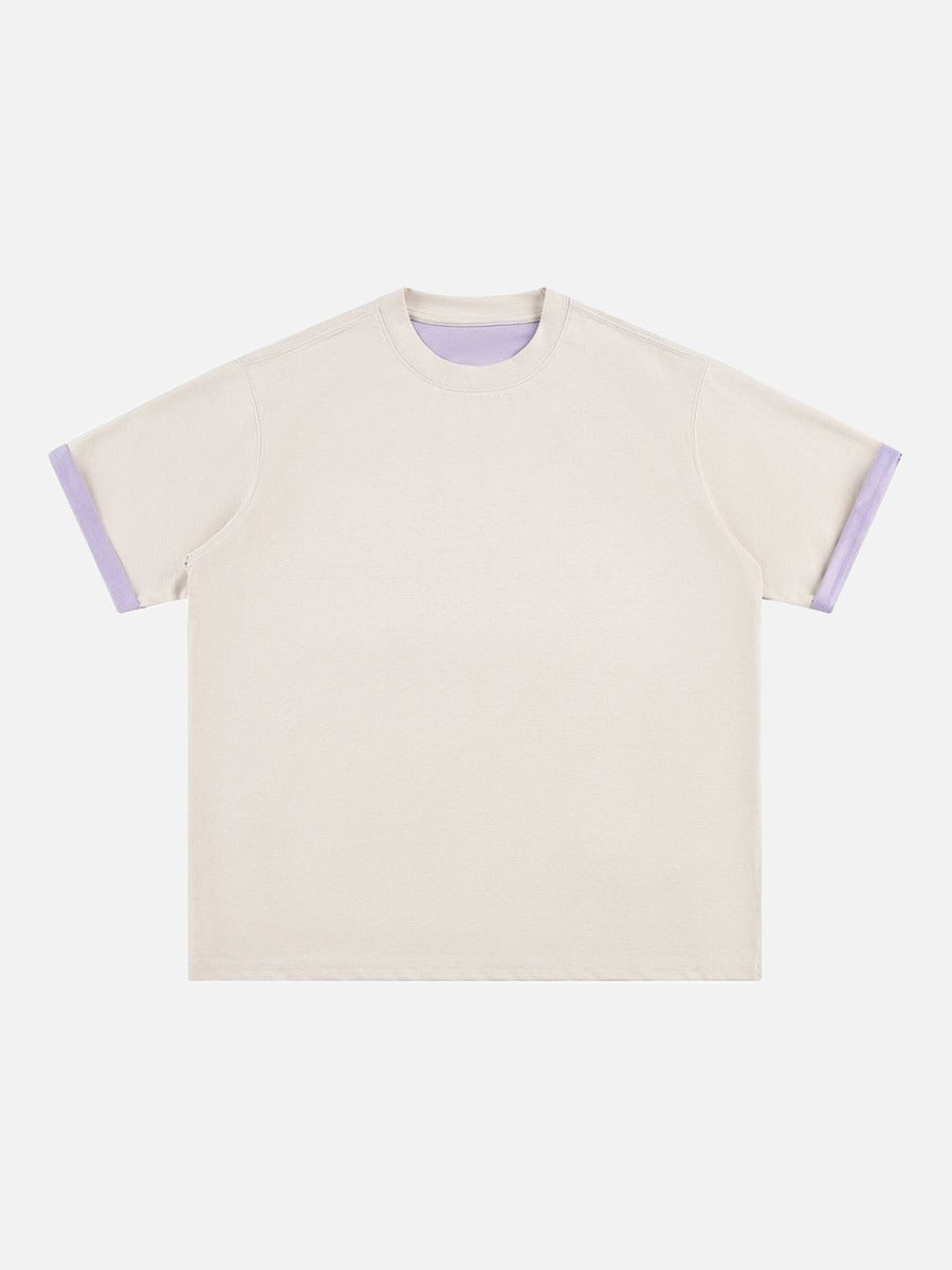 DAXUEN Two-tone oversized short-sleeved t-shirt