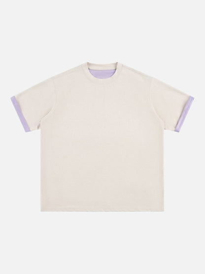 DAXUEN Two-tone oversized short-sleeved t-shirt