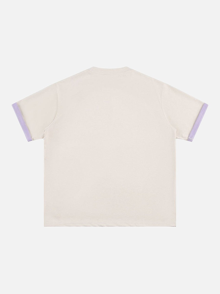 DAXUEN Two-tone oversized short-sleeved t-shirt