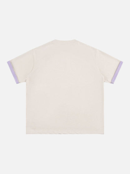 DAXUEN Two-tone oversized short-sleeved t-shirt
