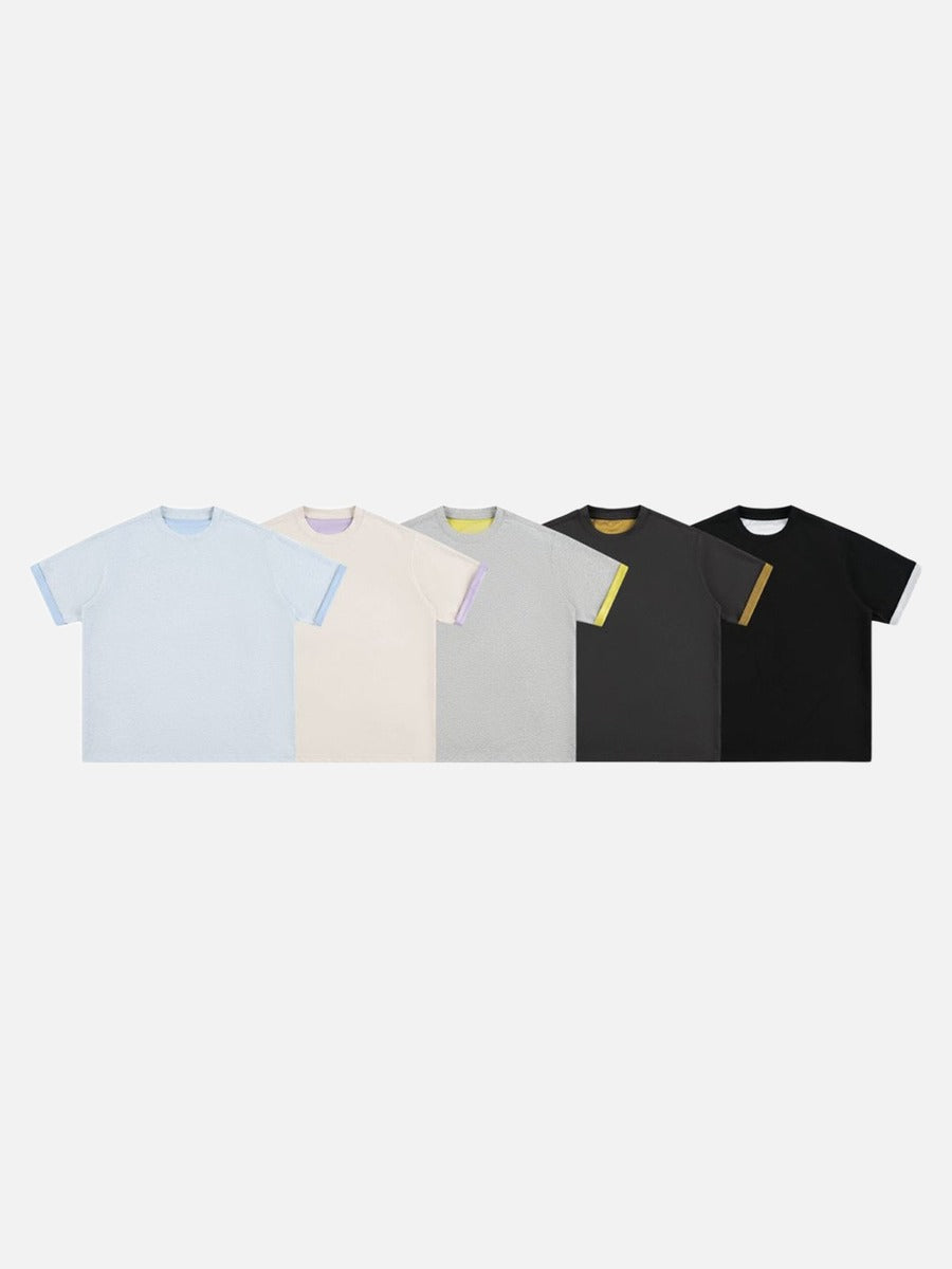 DAXUEN Two-tone oversized short-sleeved t-shirt