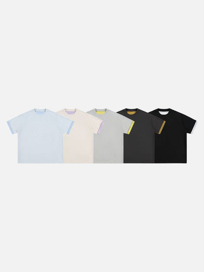 DAXUEN Two-tone oversized short-sleeved t-shirt