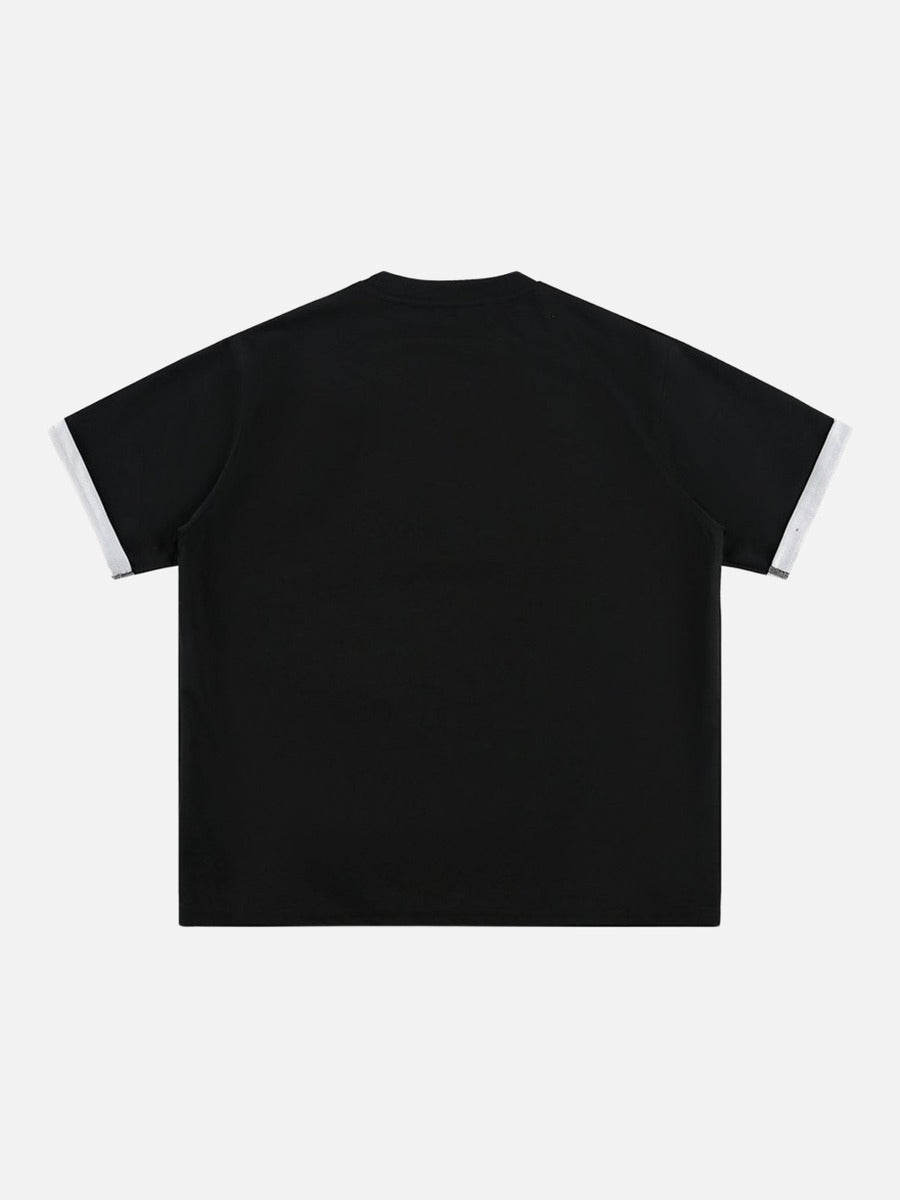 DAXUEN Two-tone oversized short-sleeved t-shirt