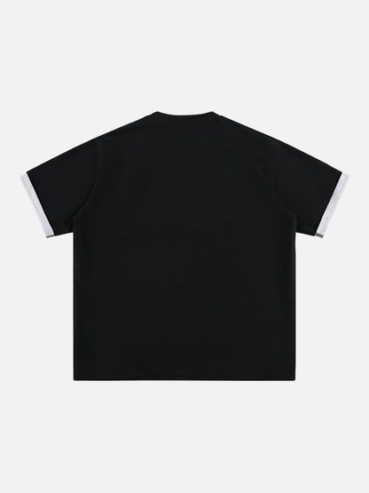 DAXUEN Two-tone oversized short-sleeved t-shirt