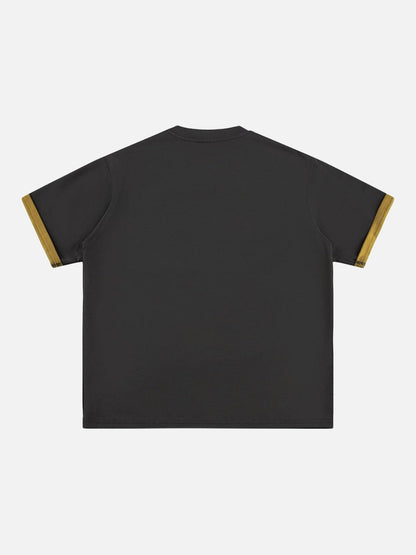 DAXUEN Two-tone oversized short-sleeved t-shirt