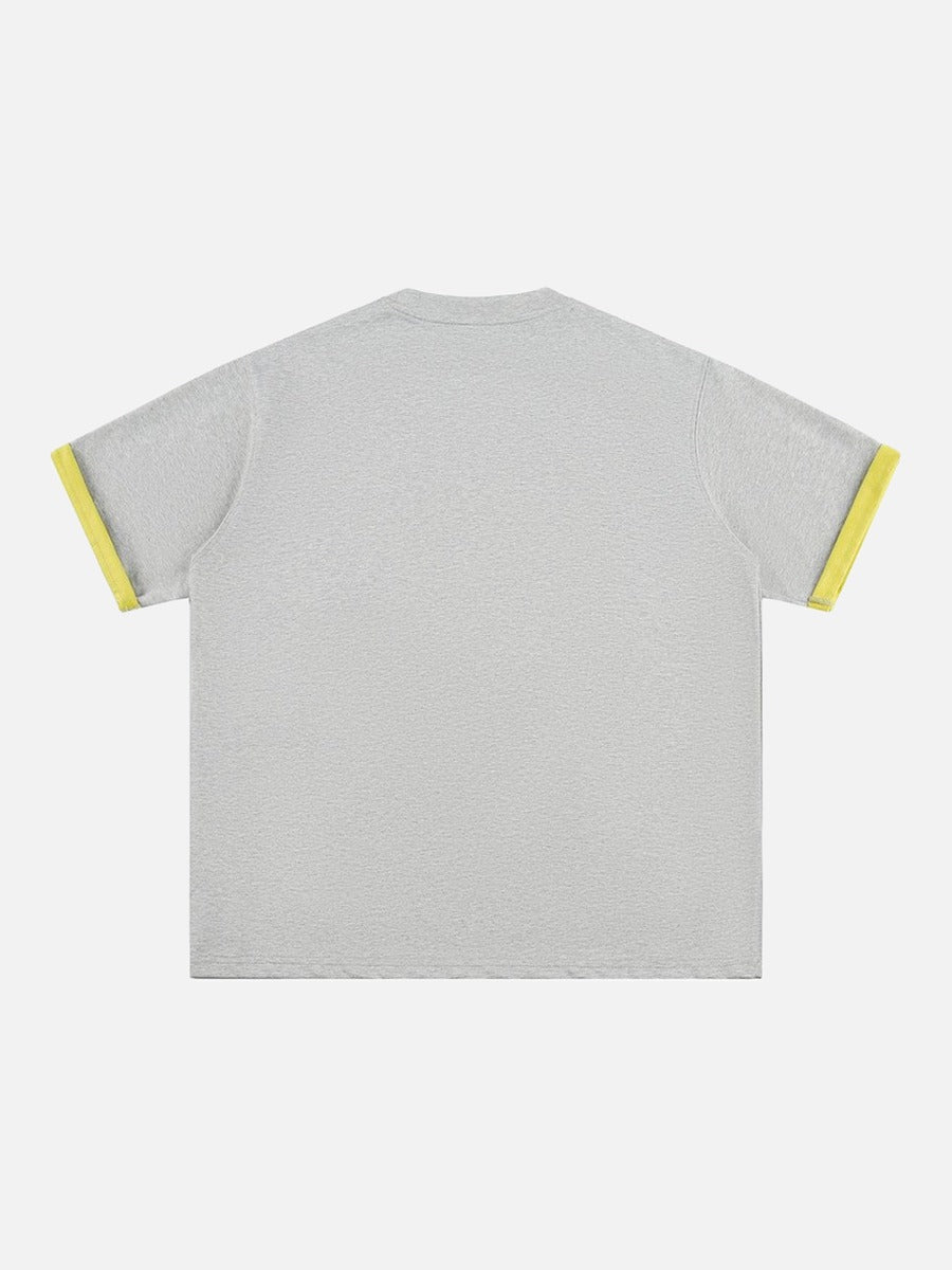 DAXUEN Two-tone oversized short-sleeved t-shirt