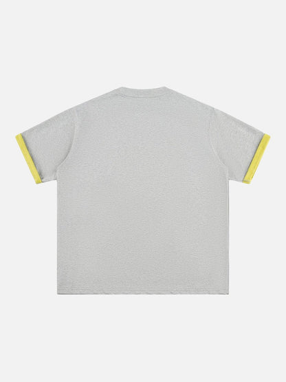 DAXUEN Two-tone oversized short-sleeved t-shirt