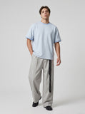 DAXUEN Two-tone oversized short-sleeved t-shirt — model photo