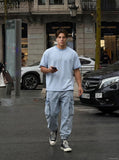 DAXUEN Two-tone oversized short-sleeved t-shirt — model photo
