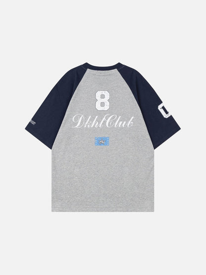 DAXUEN Two-tone raglan sleeve t-shirt with graphic prints