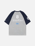 DAXUEN Two-tone raglan sleeve t-shirt with graphic prints