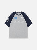 DAXUEN Two-tone raglan sleeve t-shirt with graphic prints