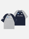 DAXUEN Two-tone raglan sleeve t-shirt with graphic prints
