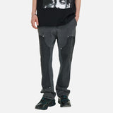 DAXUEN Men's two-tone relaxed fit straight-leg denim jeans — model photo