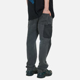 DAXUEN Men's two-tone relaxed fit straight-leg denim jeans — model photo