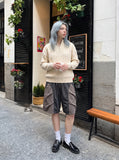DAXUEN Men's two-tone textured loose shorts — model photo