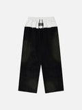DAXUEN Two-tone wide-leg trousers with color-blocked design
