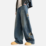 DAXUEN Pair of ultra baggy wide leg star jeans