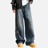 DAXUEN Pair of ultra baggy wide leg star jeans