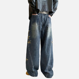 DAXUEN Pair of ultra baggy wide leg star jeans