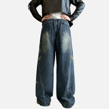 DAXUEN Pair of ultra baggy wide leg star jeans