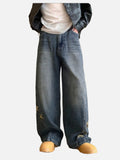 DAXUEN Pair of ultra baggy wide leg star jeans