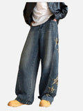 DAXUEN Pair of ultra baggy wide leg star jeans