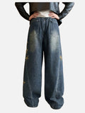 DAXUEN Pair of ultra baggy wide leg star jeans