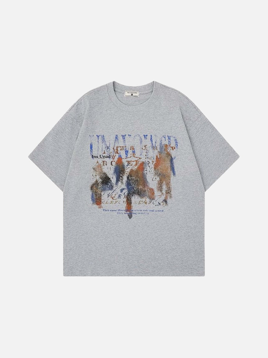 DAXUEN Oversized graphic T-shirt with distressed print