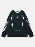 DAXUEN Long sleeve crew neck t-shirt with graphic print — model photo