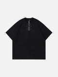 DAXUEN Oversized quarter-zip t-shirt with graphics