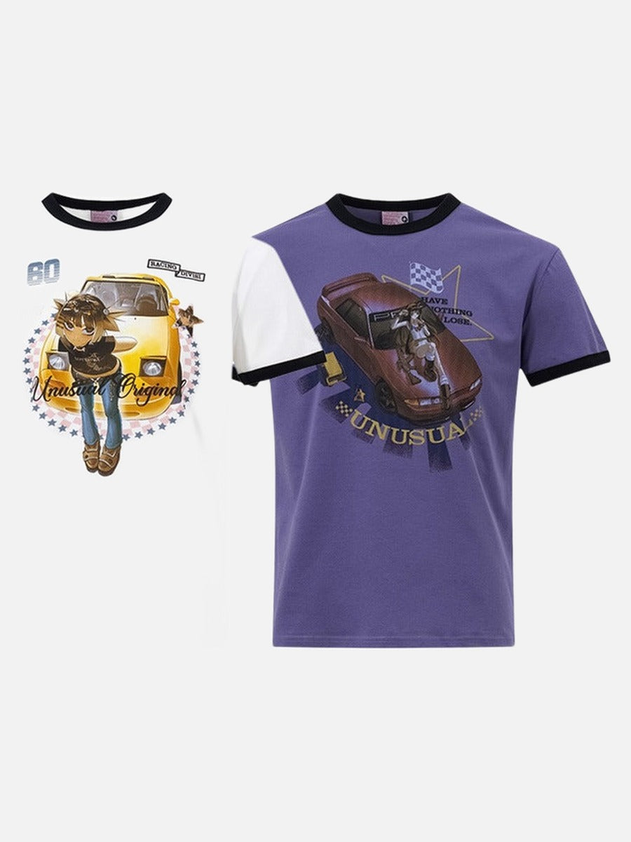 DAXUEN Unusual Original Ringer T-Shirt with cartoon graphics