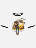DAXUEN Unusual Original Ringer T-Shirt with cartoon graphics