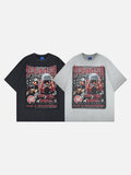 DAXUEN Oversized graphic t-shirt with distressed design