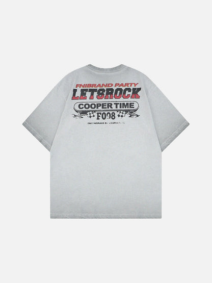 DAXUEN Oversized graphic t-shirt with distressed design