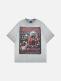 DAXUEN Oversized graphic t-shirt with distressed design