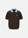 Knitted Polo Shirt with Dog Logo
