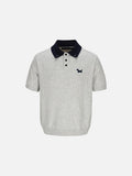 Knitted Polo Shirt with Dog Logo