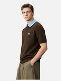 Knitted Polo Shirt with Dog Logo