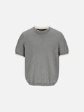 Layered Knit Short Sleeve Polo