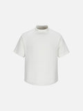 Crinkled Mock Neck Short Sleeve Top