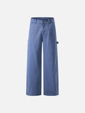 Utility Cargo Pocket Wide-Leg Denim Pants