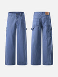 Utility Cargo Pocket Wide-Leg Denim Pants