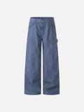 DAXUEN Wide leg utility pants with paint splatter effect